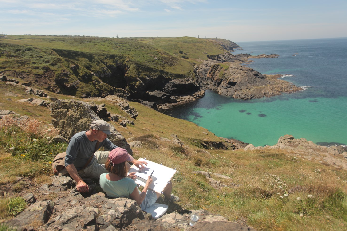 Paul Lewin and Student overlooking cliff edge